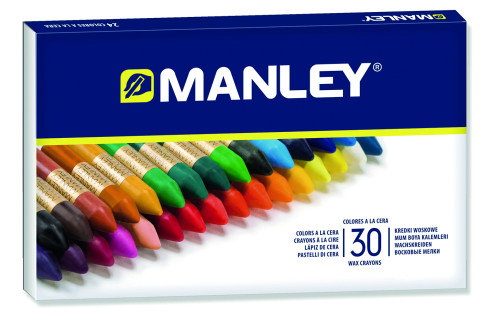 Manley Estuche de 30 Ceras Blandas Colores Surtidos