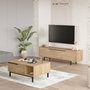 Hanah Home ON19-S Conjunto Muebles Salón Roble Soporte TV 160cm Mesa Centro 90cm