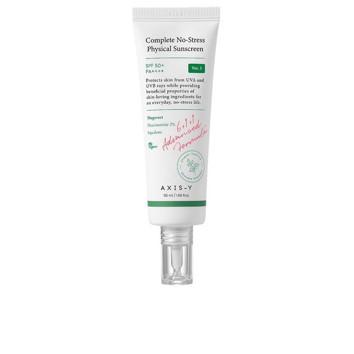 Axis-Y Complete No-Stress Physical Protector Solar Ligera SPF 50+ PA++++ Textura Gel - 50 ml - Para Pieles Sensibles con Niacinamida y Squalane Axis-Y Complete No-Stress Physical Protector Solar Ligera SPF 50+ PA++++ Textura Gel - 50 ml - Para Pieles Sensibles con Niacinamida y Squalane