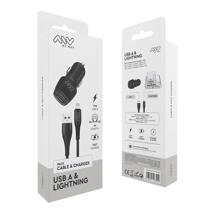 Cargador de Coche Myway Negro