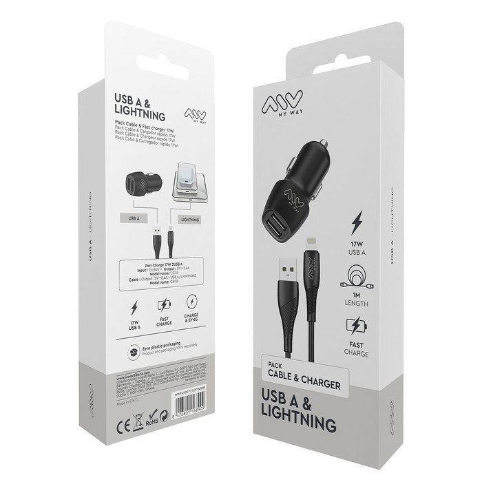 Cargador de Coche Myway Negro