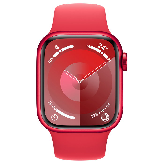 Apple Watch Series 9 Smartwatch 41mm Aluminio Rojo GPS + Cellular 4G LTE 64 GB Pantalla Always-On, Correa Deportiva Roja M/L, Reloj Inteligente