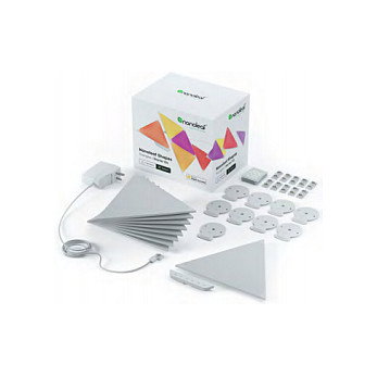 Nanoleaf NL47-0002TW Shapes Triangles Starter Kit - 9 Paneles Triangulares Luz LED Inteligente Multicolor, Blanco