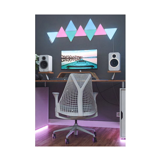 Nanoleaf NL47-0002TW Shapes Triangles Starter Kit - 9 Paneles Triangulares Luz LED Inteligente Multicolor, Blanco