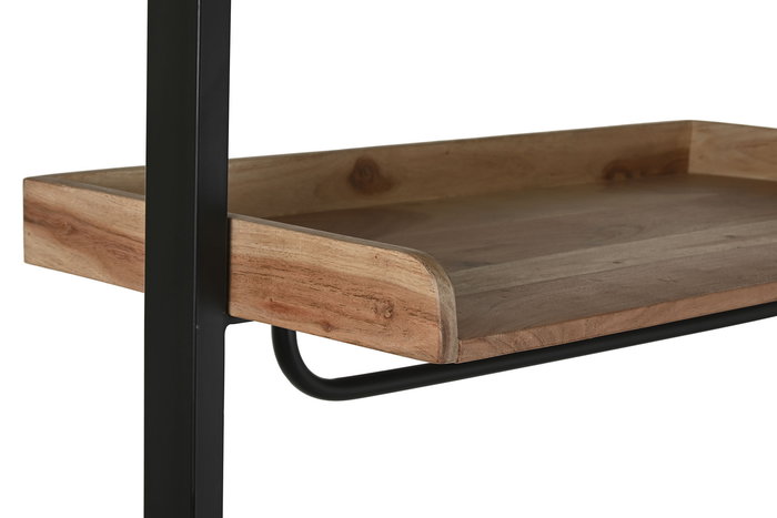 DKD Home Decor Recibidor Moderno Acacia y Metal Natural y Negro 40 x 200 x 80 cm con 1 Cajón y 2 Estanterías DKD Home Decor Recibidor Moderno Acacia y Metal Natural y Negro 40 x 200 x 80 cm con 1 Cajón y 2 Estanterías