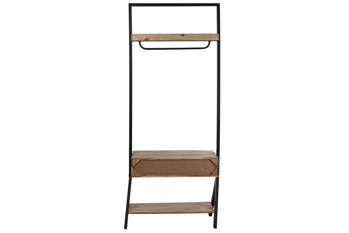 DKD Home Decor Recibidor Moderno Acacia y Metal Natural y Negro 40 x 200 x 80 cm con 1 Cajón y 2 Estanterías DKD Home Decor Recibidor Moderno Acacia y Metal Natural y Negro 40 x 200 x 80 cm con 1 Cajón y 2 Estanterías