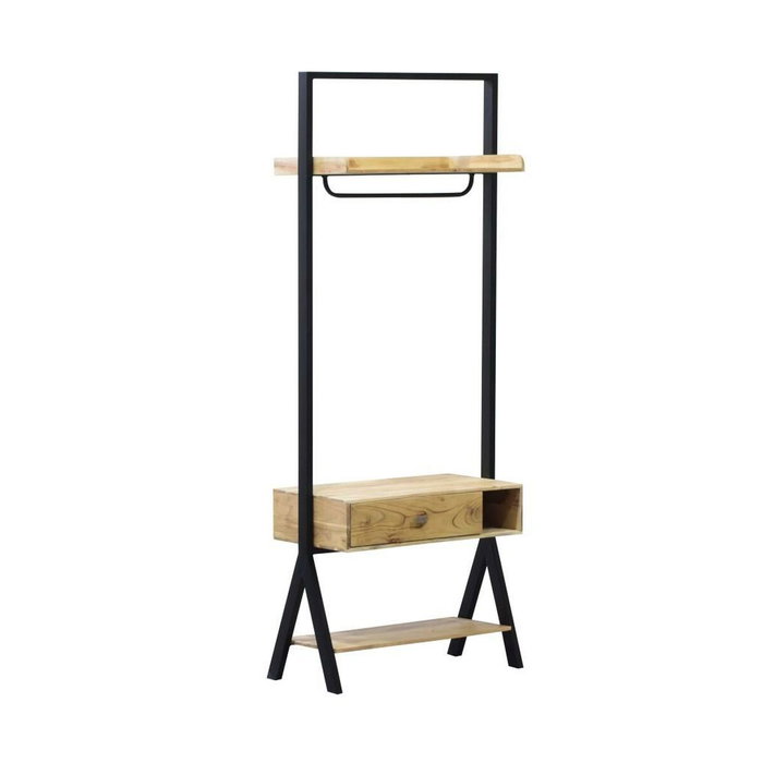 DKD Home Decor Recibidor de Acacia y Metal Natural y Negro 80x40x200 DKD Home Decor Recibidor de Acacia y Metal Natural y Negro 80x40x200