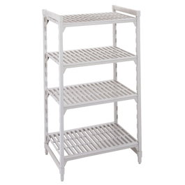 CAMBRO Estantería Premium con 4 estantes ventilados, 138x50x180 cm, Blanco Moteado