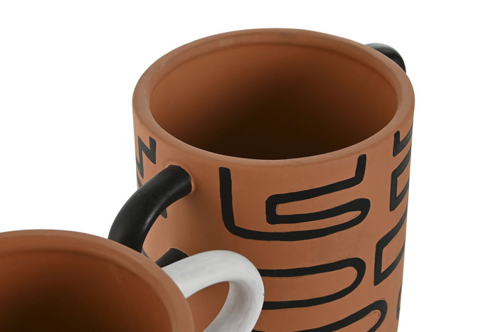 DKD Home Decor Jarrón de Terracota con Asas Surtido de 2 unidades