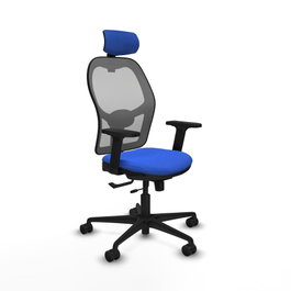PIQUERAS Y CRESPO Silla de oficina Jorquera con mecanismo Sincro/Traslack, Azul y Gris