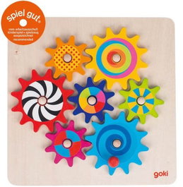 GOKI Juego de los engranajes de madera 8 piezas