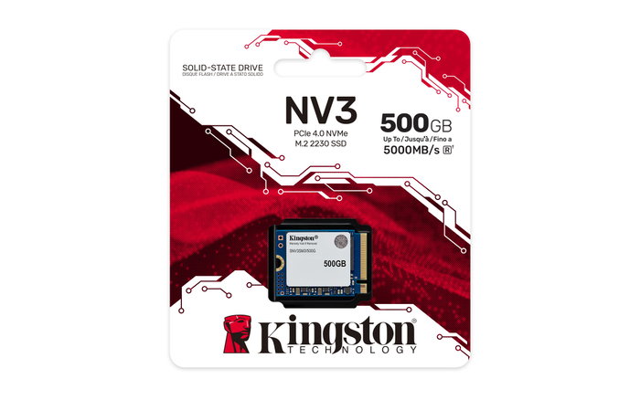 Kingston NV3 500GB SSD M.2 2230 NVMe PCIe 4.0 Kingston NV3 500GB SSD M.2 2230 NVMe PCIe 4.0