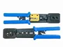 Lanberg NT-0204 Crimpadora para Conectores RJ-45, RJ-11, RJ-12, Herramienta de Crimpado, Color Negro/Azul