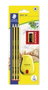 Staedtler Noris N.2 Pack de 3 Lápices de Grafito HB con Goma y Sacapuntas