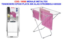 METALTEX Tendedero Stromboli con recubrimiento epoxi plata sin alas