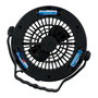 Grundig Luz y Ventilador de Camping con 12 LEDs Fríos, Ventilador Integrado, Ángulo Ajustable 360°, Funciona a Pilas AA, Plegable para Mesa o Colgar, Color Blanco y Negro