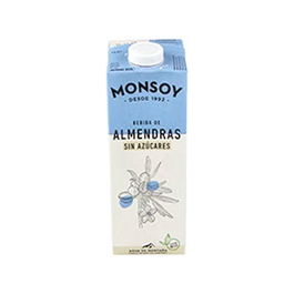 MONSOY Bebida Vegetal de Almendras Bio Sin Azúcar 1 Litro (6 Unidades)