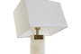 DKD Home Decor Lámpara de Sobremesa de Mármol y Metal Blanco y Dorado