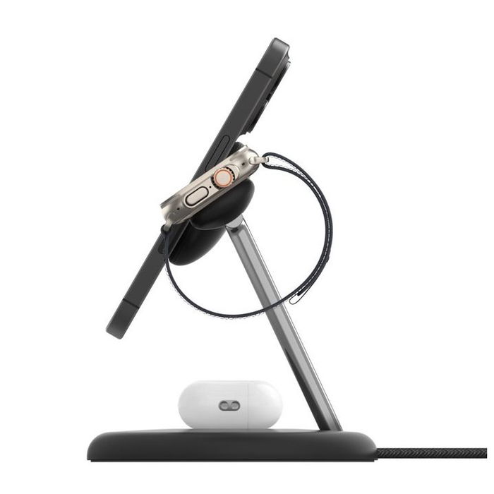 Belkin Base de Carga Inalámbrica 3 en 1 Qi2 15W para iPhone, Apple Watch y AirPods - Soporte Ajustable WIZ023VFBK - Negro Belkin Base de Carga Inalámbrica 3 en 1 Qi2 15W para iPhone, Apple Watch y AirPods - Soporte Ajustable WIZ023VFBK - Negro