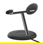 Belkin Base de Carga Inalámbrica 3 en 1 Qi2 15W para iPhone, Apple Watch y AirPods - Soporte Ajustable WIZ023VFBK - Negro