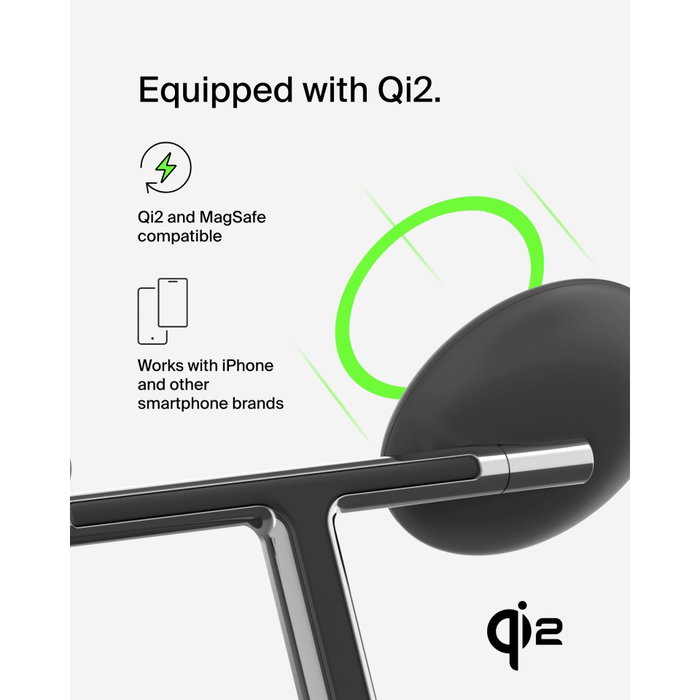 Belkin BoostCharge Pro 3-en-1 con Qi2 Negro
