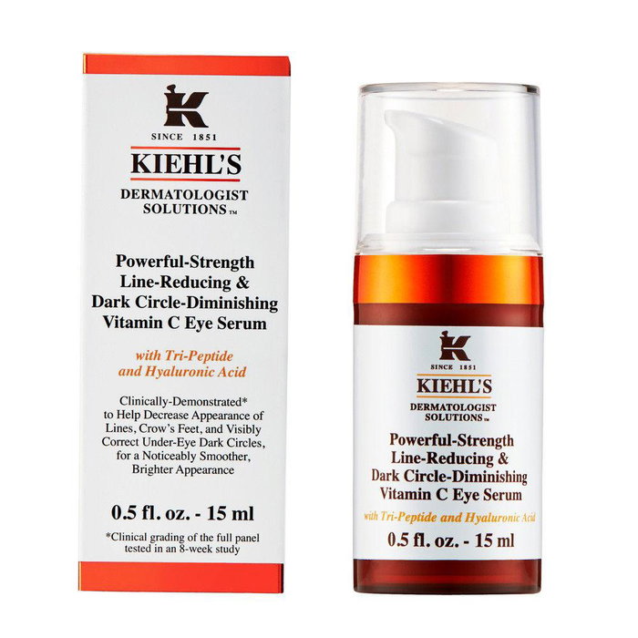 Kiehl's Serum Antiedad Potente con 10% Vitamina C Pura, Tripéptidos y Ácido Hialurónico para Contorno de Ojos - Reduce Líneas, Ojeras y Aporta Luminosidad