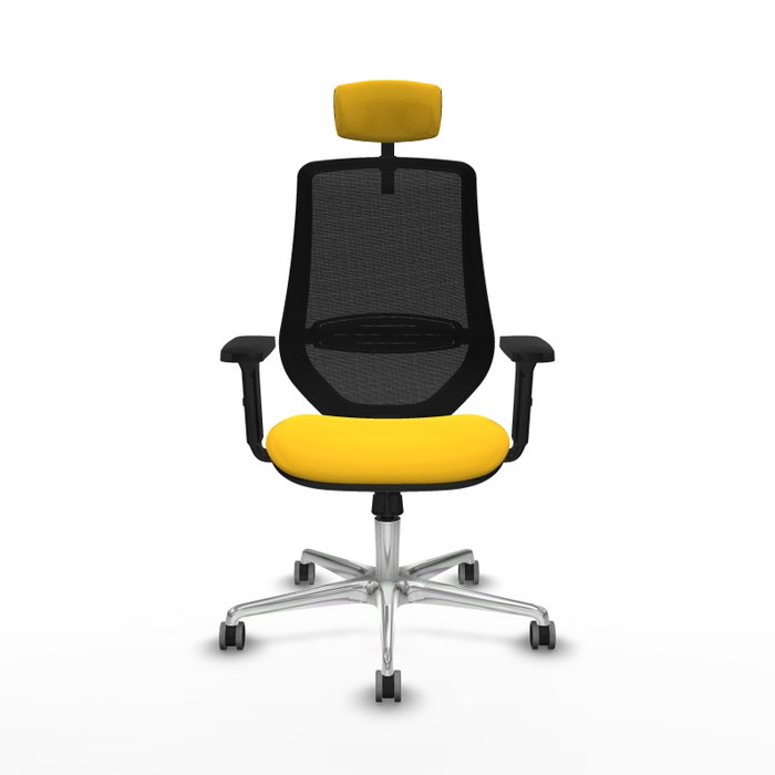 PIQUERAS Y CRESPO Silla de oficina Mardos con mecanismo Sincro, Amarillo y Negro