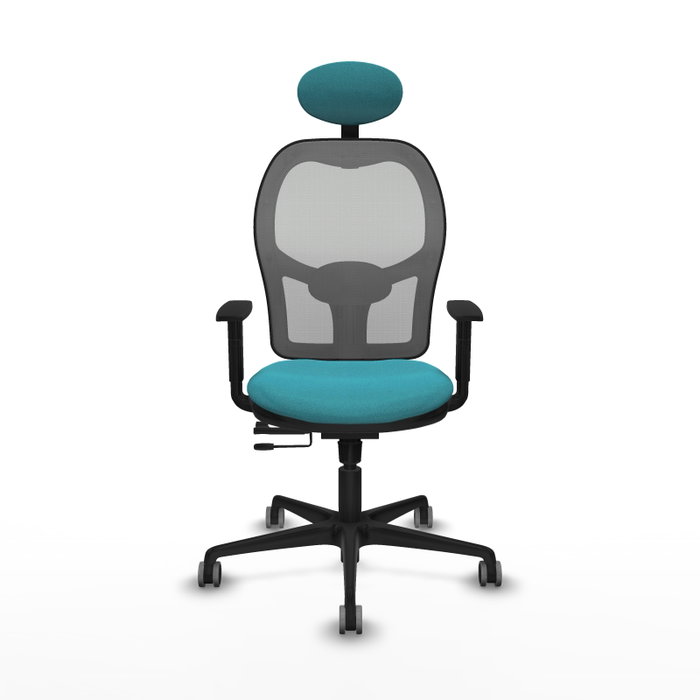 PIQUERAS Y CRESPO Silla de oficina Jorquera con mecanismo Sincro/Traslack, Turquesa y Gris PIQUERAS Y CRESPO Silla de oficina Jorquera con mecanismo Sincro/Traslack, Turquesa y Gris