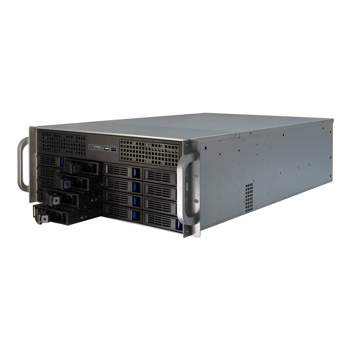 Inter-Tech 4U-4416L Estante de servidor 4U Negro, Plata