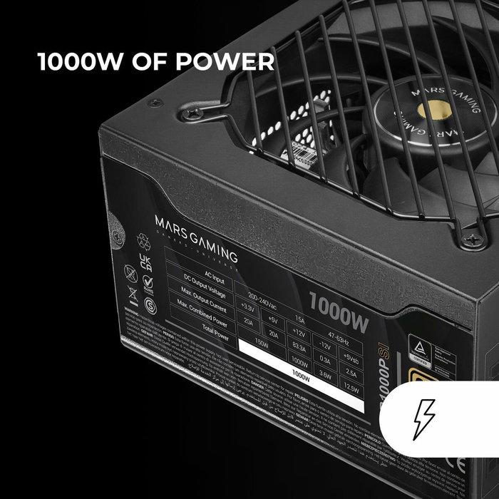 Mars Gaming MPB1000PSI 1000W 80 Plus Gold ATX 3.1 PCIe 5.1 Modular