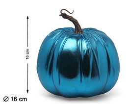 Calabaza Metálica Azul 16 cm para Decoración Halloween