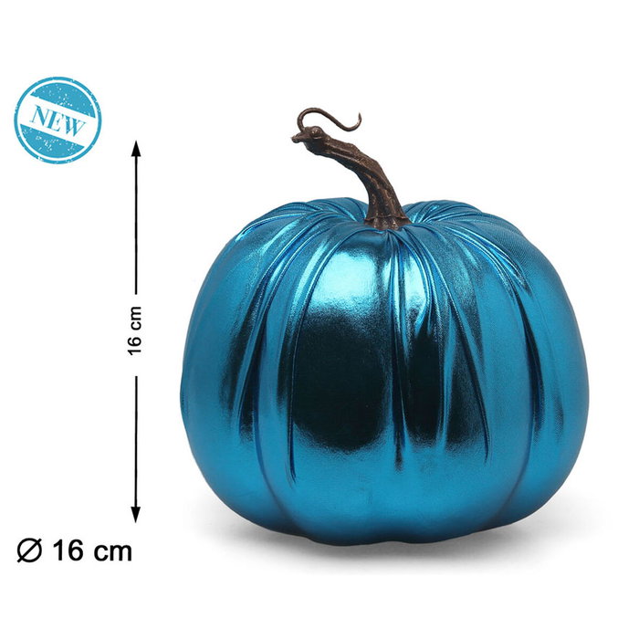 Atosa Calabaza Decorativa Metálica Azul 16 cm para Halloween