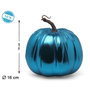 Atosa Calabaza Decorativa Metálica Azul 16 cm para Halloween