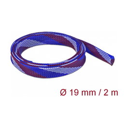 DeLOCK Funda trenzada estirable 2 m x 19 mm azul-rojo-blanco