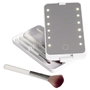 Cosmetic Club Espejo LED con 5 Brochas de Maquillaje, Iluminación Difusa para Retoques, Portátil Compacto de Viaje, 16 x 9 x 2.5 cm