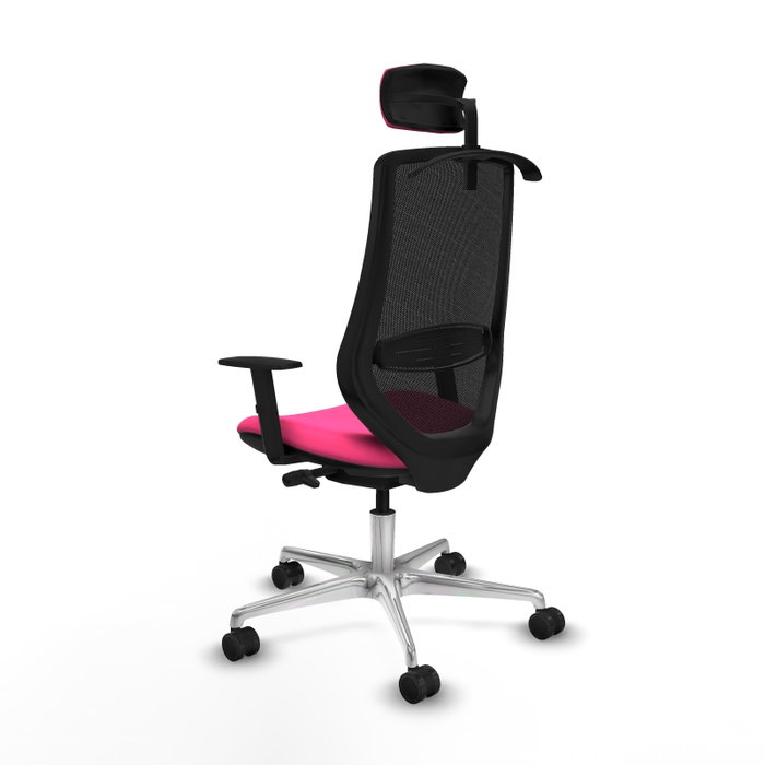 PIQUERAS Y CRESPO Silla de oficina Mardos con mecanismo Sincro/Traslack Rosa y Negro