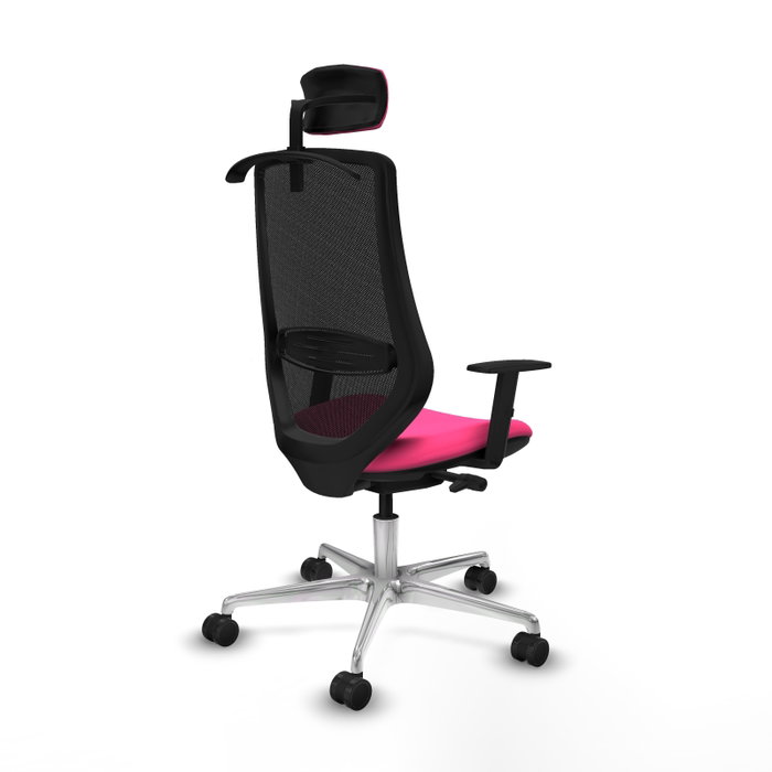 PIQUERAS Y CRESPO Silla de oficina Mardos con mecanismo Sincro/Traslack Rosa y Negro
