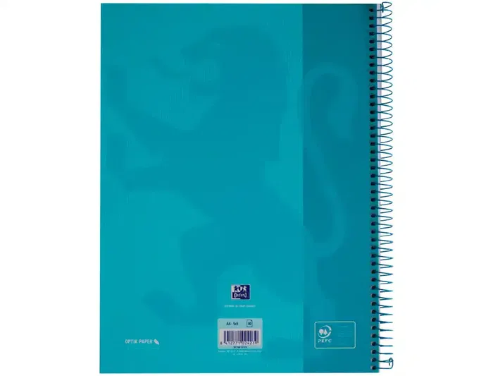Oxford Cuaderno Europeanbook 1 Touch Write&Erase 80H A4+ 5x5 mm Microperforado T-Extradura Pack 5 Ud Azul Pastel