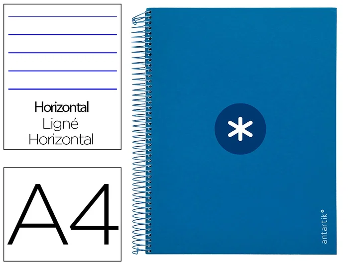 Antartik Cuaderno espiral A4 120 hojas tapa forrada azul oscuro Antartik Cuaderno espiral A4 120 hojas tapa forrada azul oscuro