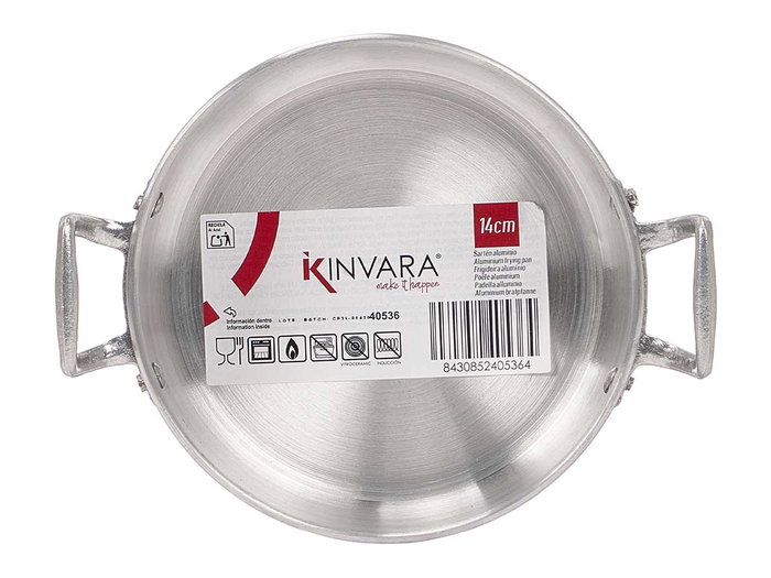 KINVARA Sartén de Aluminio con Asas de 14 cm, Plata KINVARA Sartén de Aluminio con Asas de 14 cm, Plata