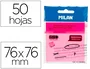 Milan Bloc de notas adhesivas translúcidas rosa fluorescente 76x76 mm