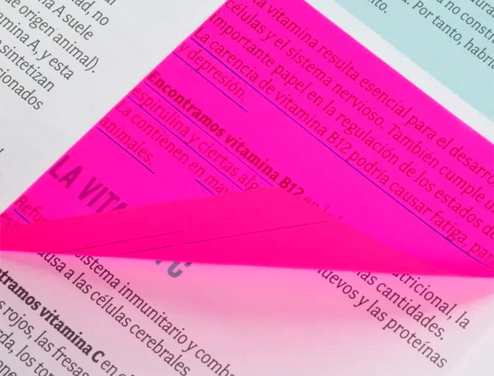 Milan Bloc de notas adhesivas translúcidas rosa fluorescente 76x76 mm