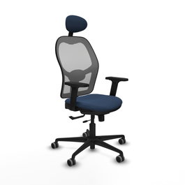 PIQUERAS Y CRESPO Silla de oficina Jorquera con Mecanismo Sincro/Traslack Azul Marino y Gris