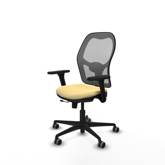 PIQUERAS Y CRESPO Silla de oficina Jorquera con mecanismo Sincro/Traslack, Crema y Gris