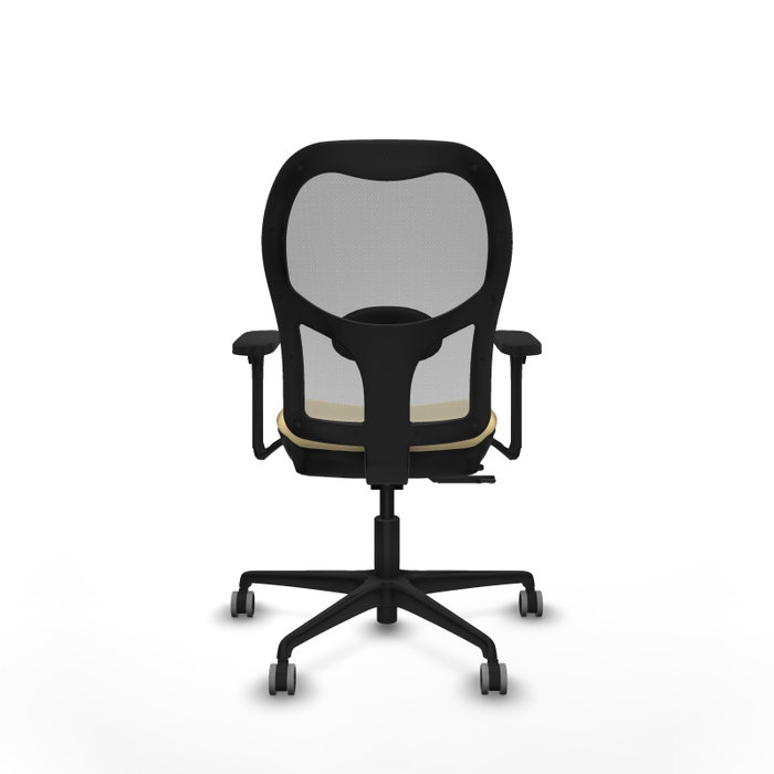PIQUERAS Y CRESPO Silla de oficina Jorquera con mecanismo Sincro/Traslack, Crema y Gris