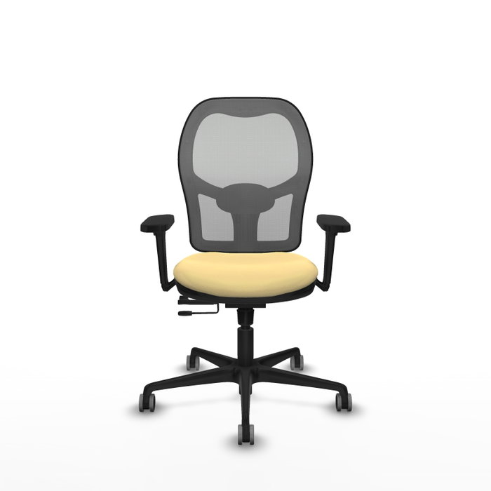 PIQUERAS Y CRESPO Silla de oficina Jorquera con mecanismo Sincro/Traslack, Crema y Gris