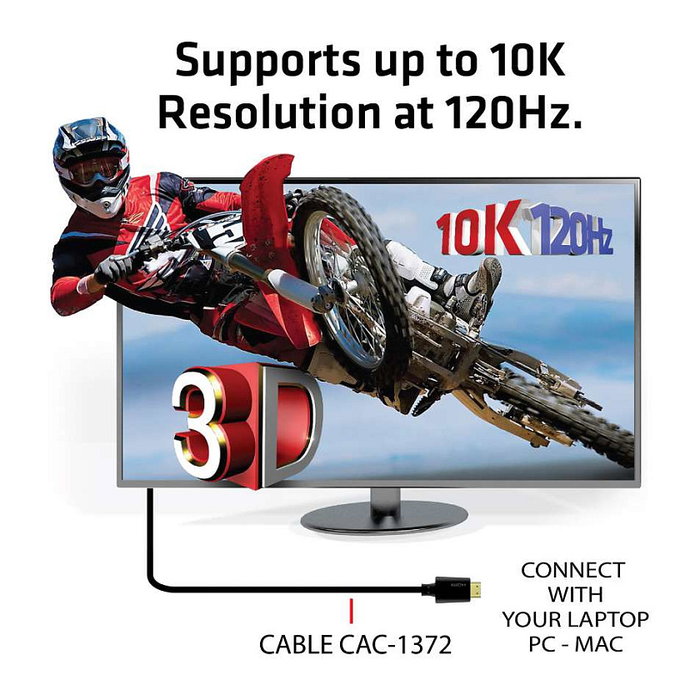 CLUB-3D Cable HDMI Ultra High Speed CAC-1372 2m 48Gbps 10K/120Hz CLUB-3D Cable HDMI Ultra High Speed CAC-1372 2m 48Gbps 10K/120Hz
