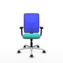 PIQUERAS Y CRESPO Silla de oficina Motilla con mecanismo Sincro, Turquesa y Azul