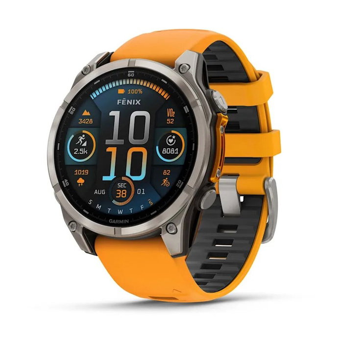 Garmin Reloj Inteligente fenix 8 Sapphire Titanium 010-02904-11 Gris/Naranja, GPS, Multideporte, Salud, Música, Pagos Garmin Pay Garmin Reloj Inteligente fenix 8 Sapphire Titanium 010-02904-11 Gris/Naranja, GPS, Multideporte, Salud, Música, Pagos Garmin Pay