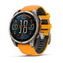 Garmin Reloj Inteligente fenix 8 Sapphire Titanium 010-02904-11 Gris/Naranja, GPS, Multideporte, Salud, Música, Pagos Garmin Pay